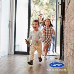 Family running inside house